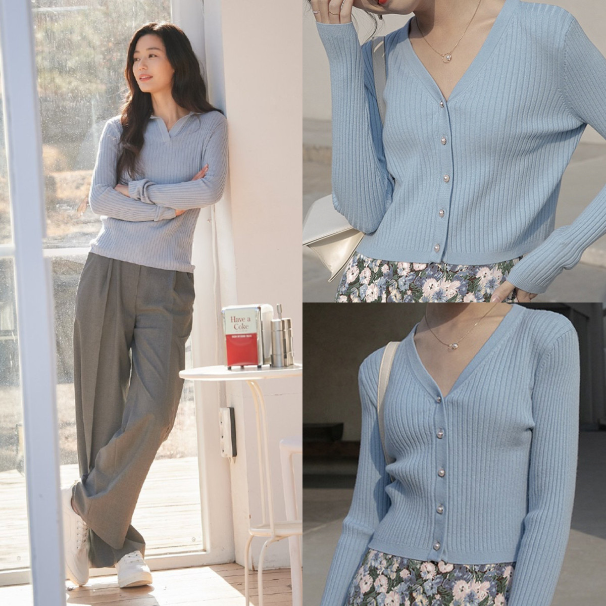 买针织衫选什么面料,焦糖色针织衫显肤色白