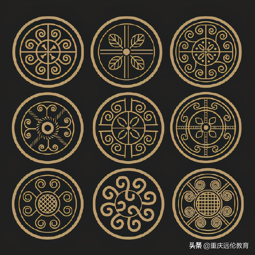 中国风吉祥花边白描图,中国风纹样绘画100例