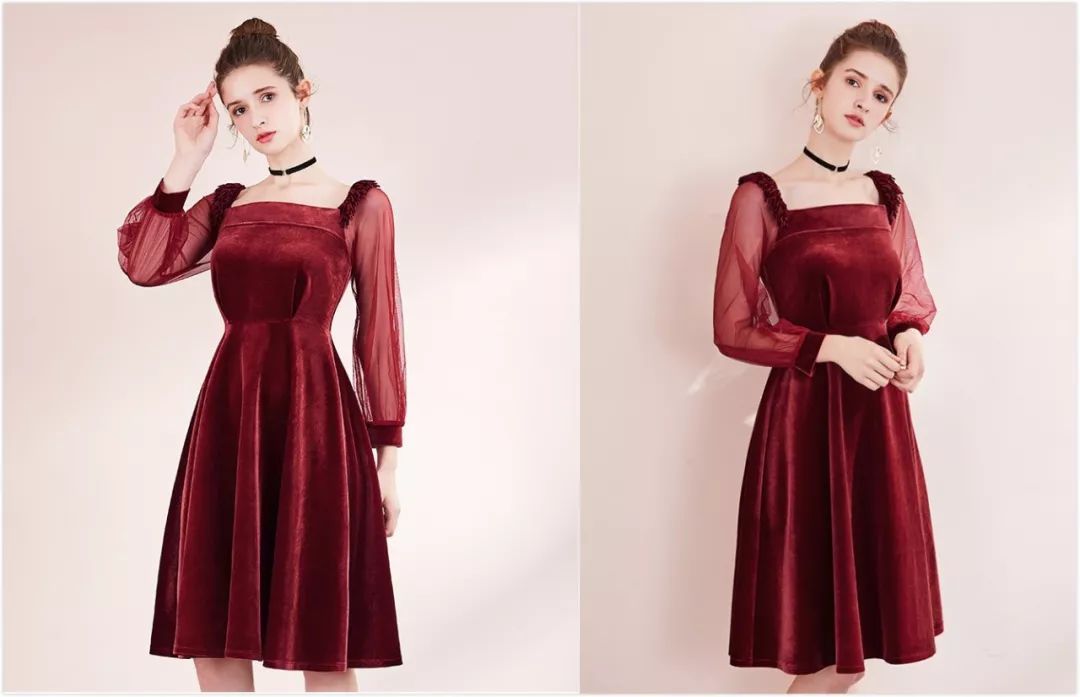 高个子新娘敬酒高档礼服秋季新款,适合小个子的敬酒礼服高级酒红色