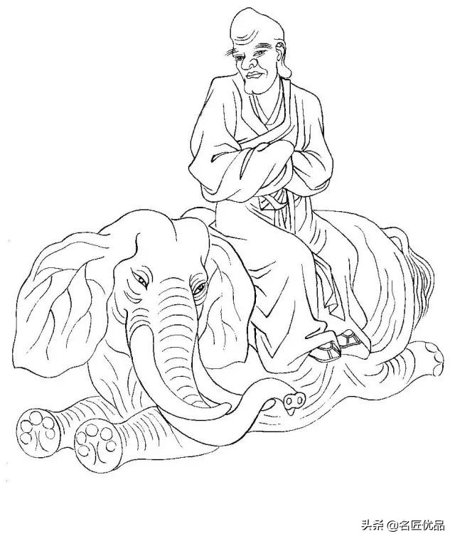 降龙罗汉白描图高清图片,十八罗汉白描图高清图片