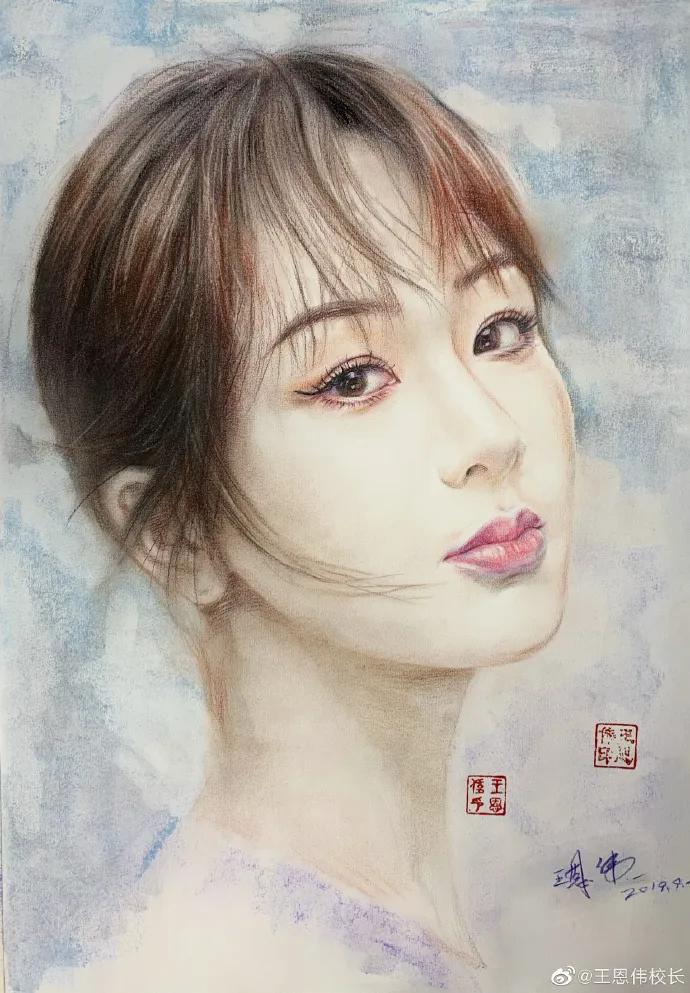 他画遍所有明星，画谁像谁，肖战、热巴、刘亦菲眼神看醉了