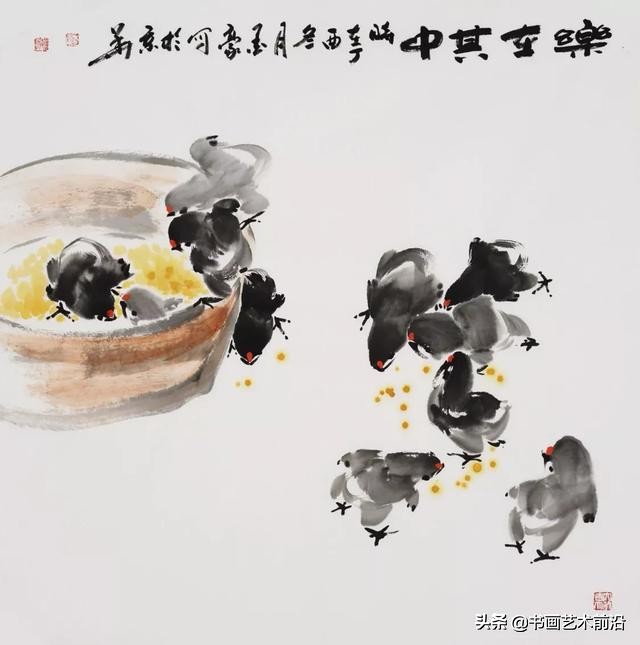 写意吉祥鸡画法,画鸡完整画