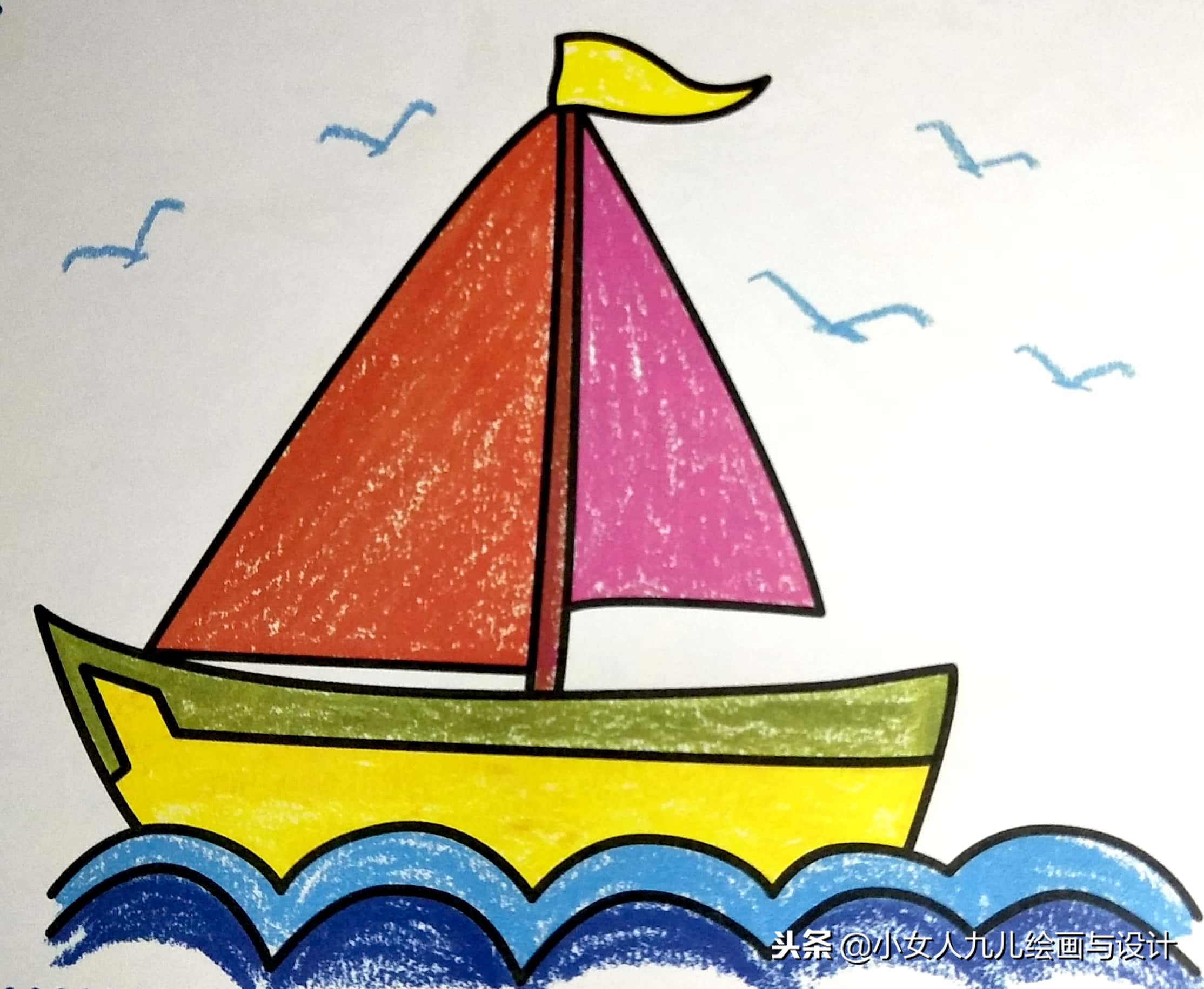 彩色铅笔简笔画人物少女,7-10岁儿童简笔画简单又漂亮