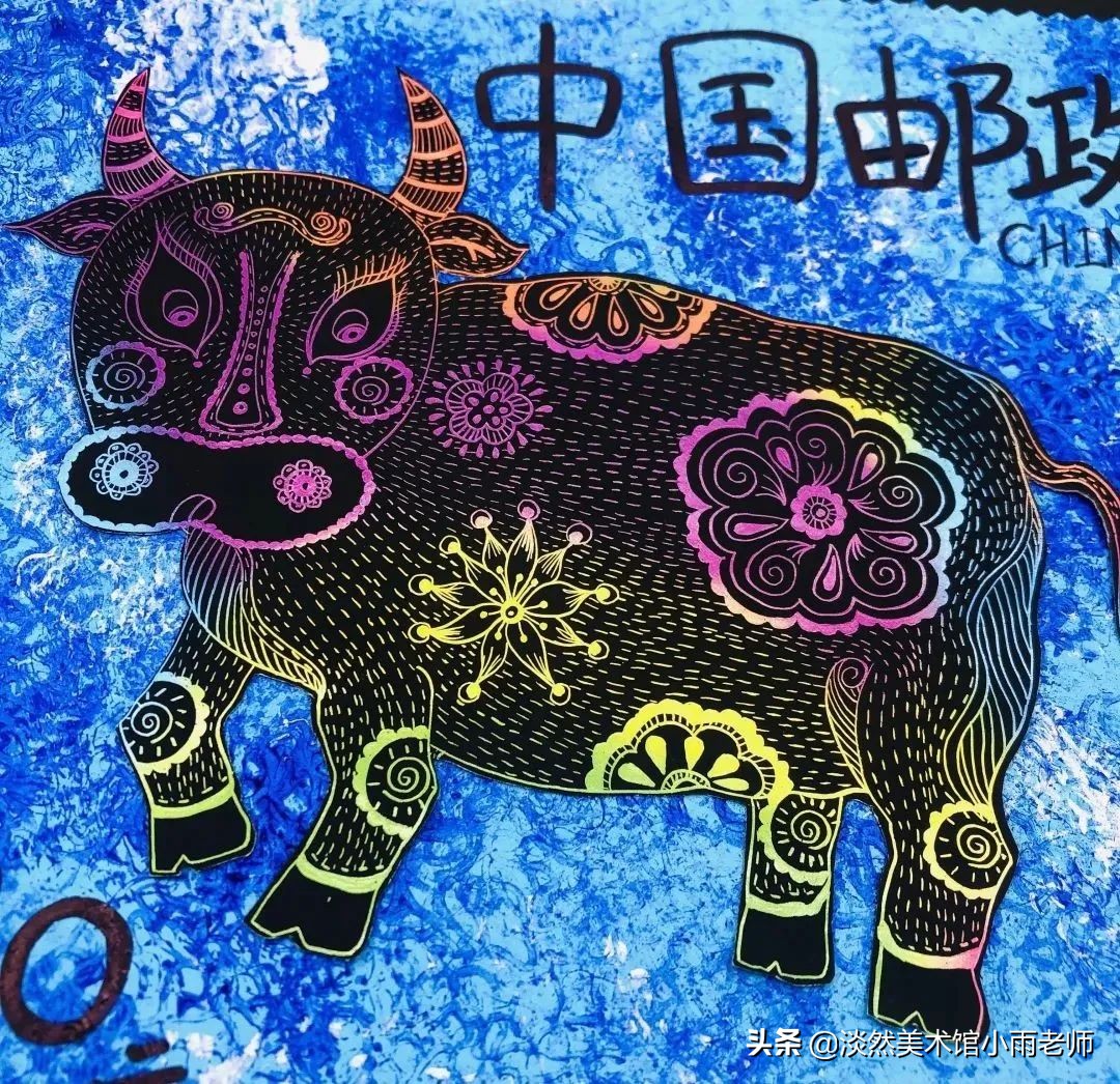 儿童创意绘画生肖牛,少儿创意绘画牛