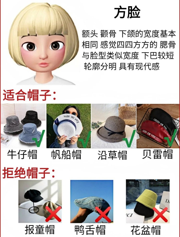 推荐几款好的帽子,比较适合长脸的帽子店铺