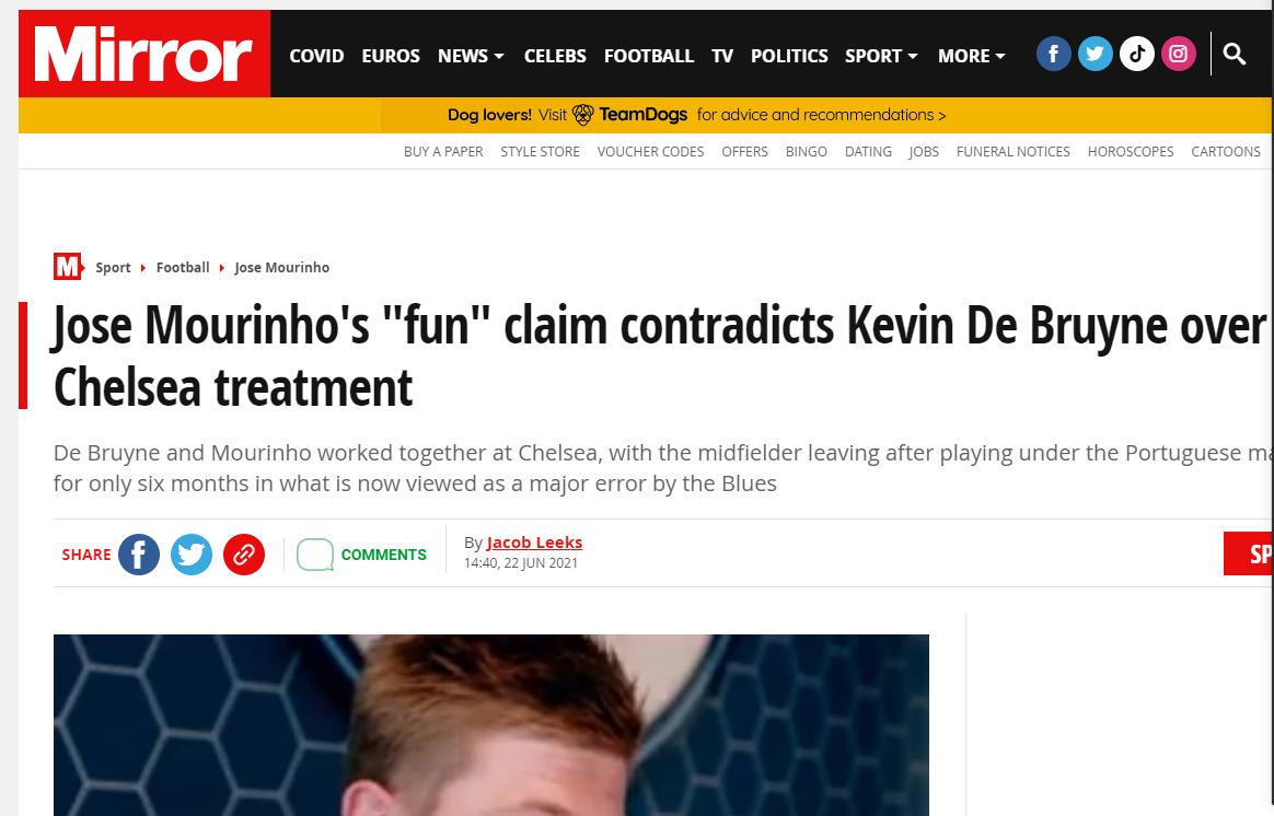 穆里尼奥和博格巴冲突,德布劳内为什么不受穆里尼奥重用