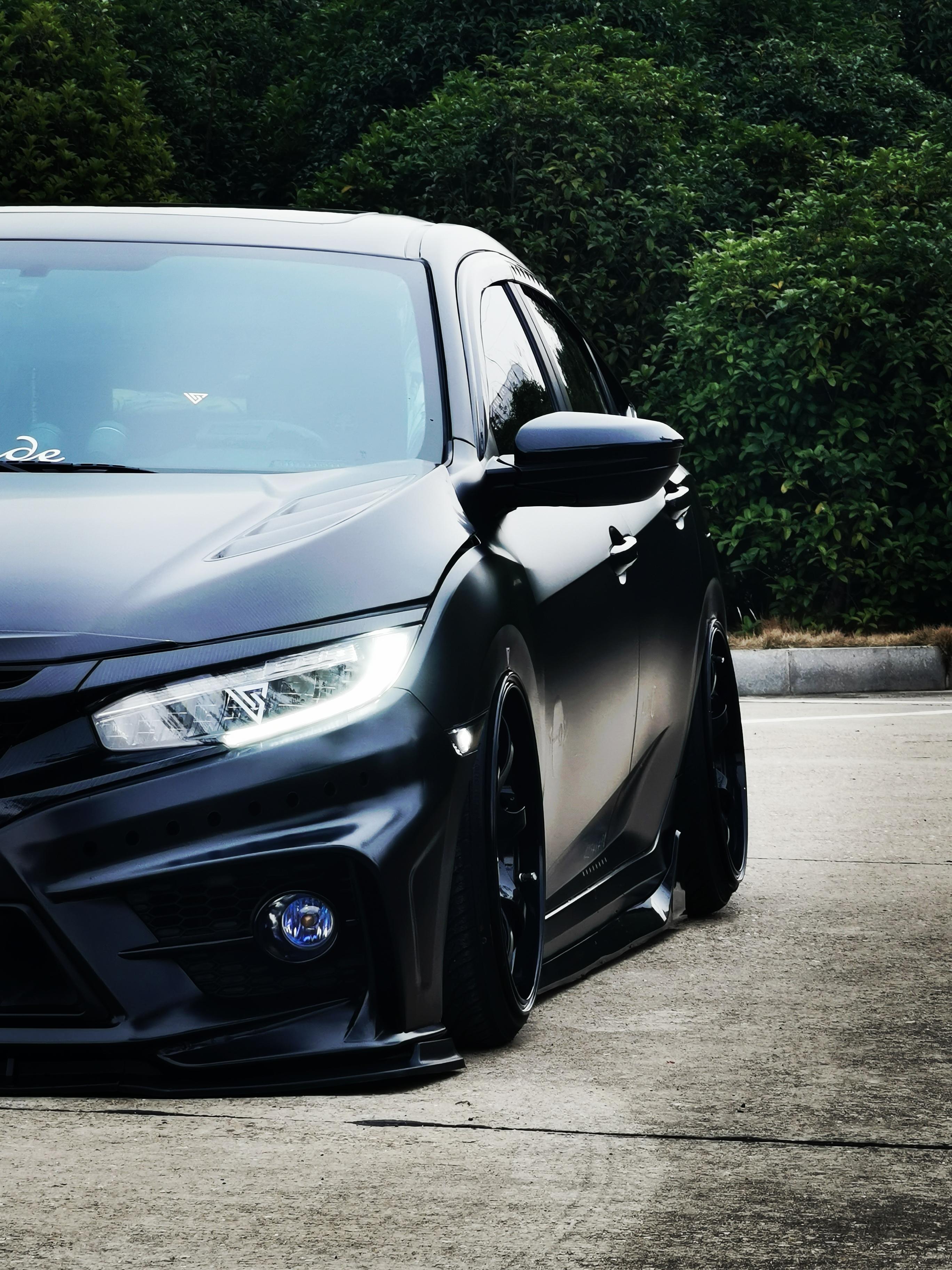 十代思域外观黑白改装方案,十代思域全黑改装