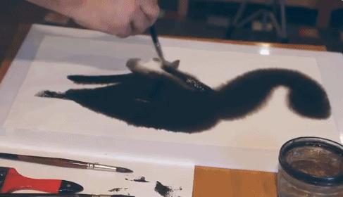 盘古文化艺术国画,盘古在宇宙中开天辟地国画