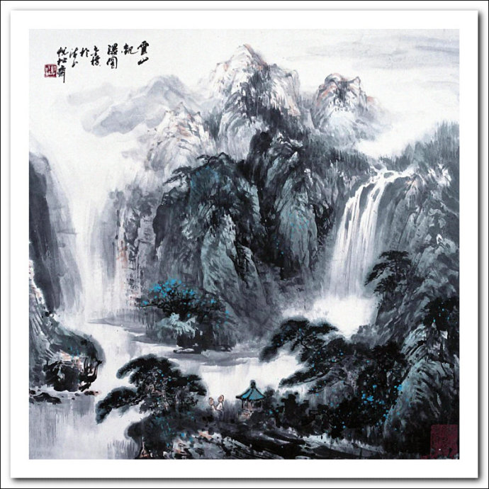 溪山国画山水画,郭金标山水画大全