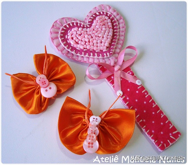 diy蝴蝶结书签,不织布书签制作教程