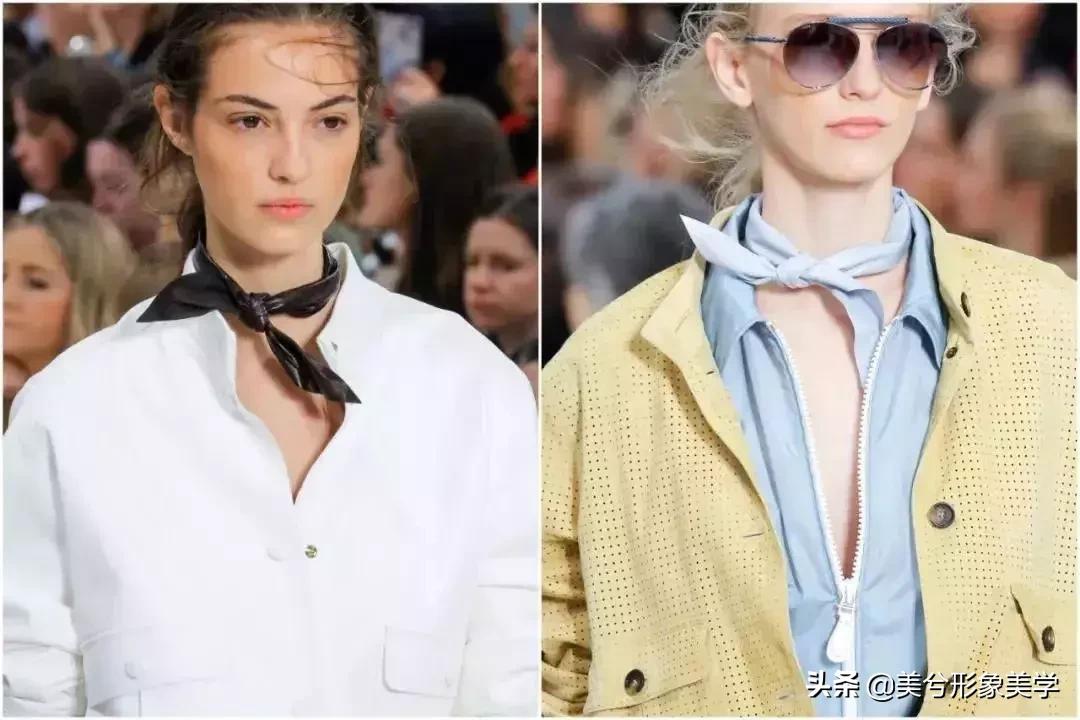 旧衣服怎么系丝巾好看,长条丝巾系法变衣服内搭