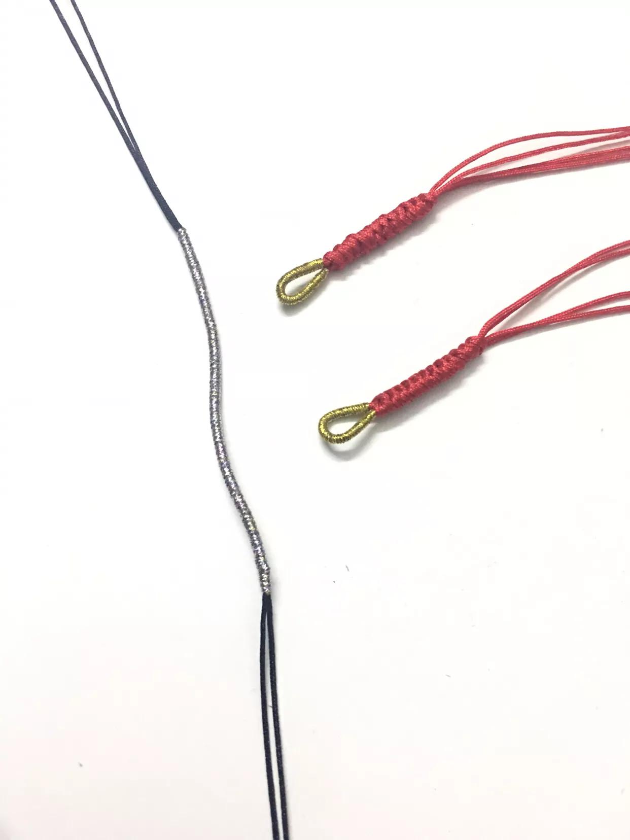 红绳四股编织貔貅,貔貅项链穿四根绳