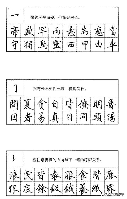 钢笔字写得好看的技巧,钢笔字入门教学点的写法