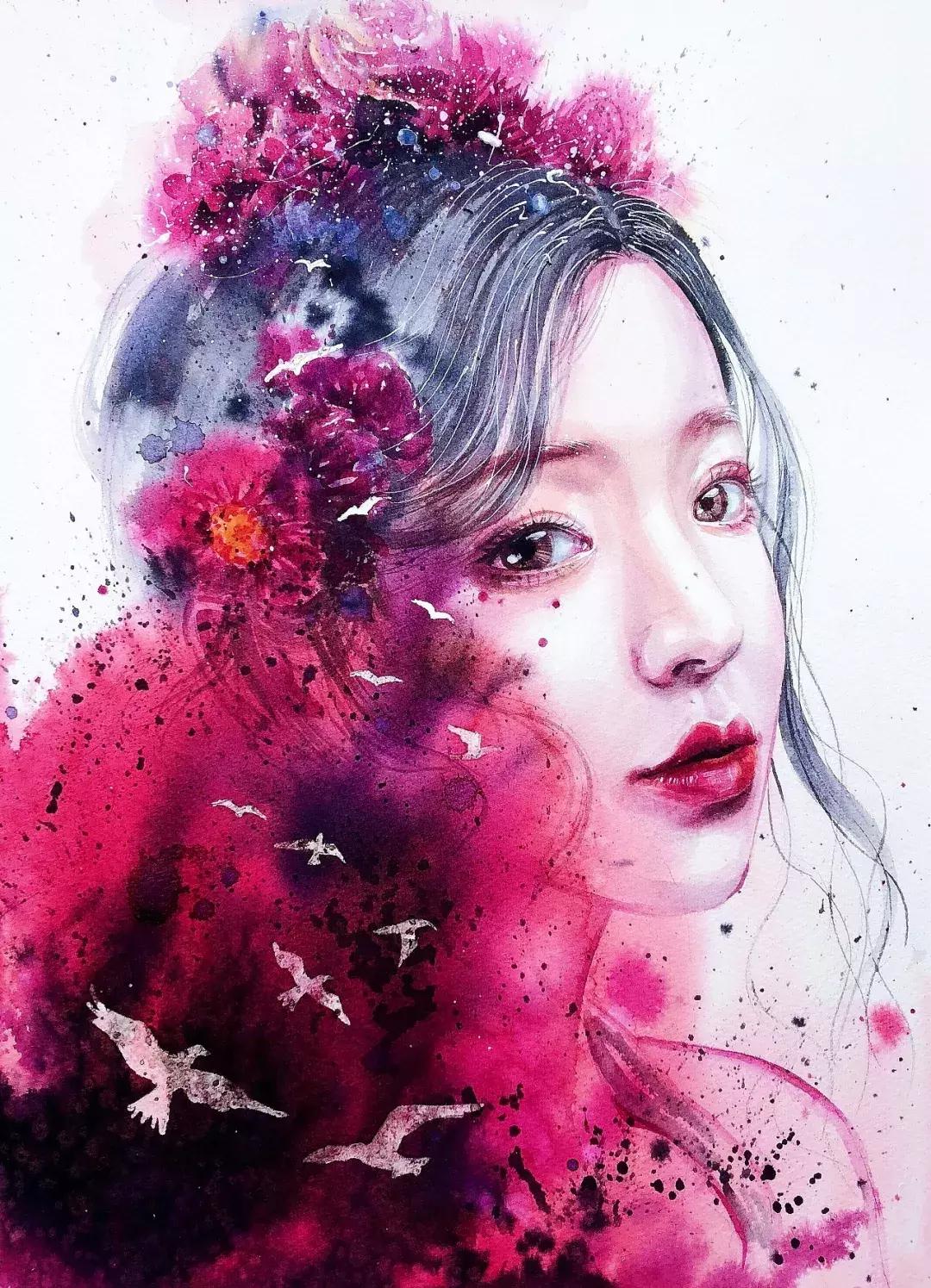 古风绘画线描,100张绝美古风女线描手绘