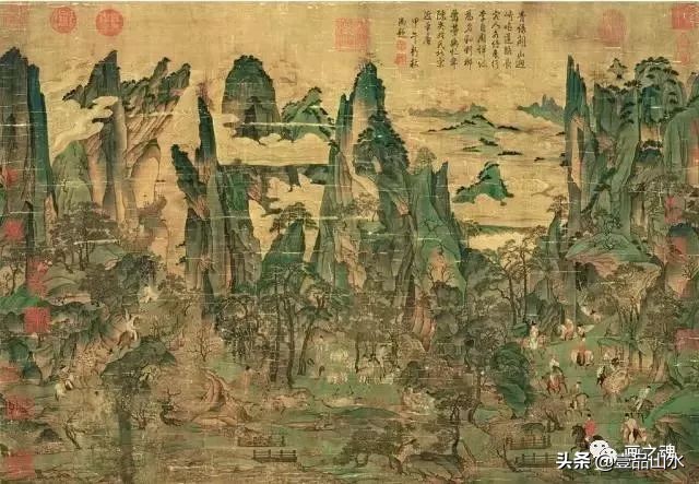 历代名家青绿山水画作品,历代青山绿水经典国画精品欣赏