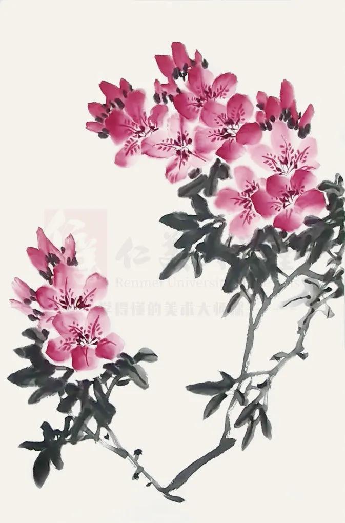 名家六尺杜鹃花国画欣赏,中国最美杜鹃花国画作品