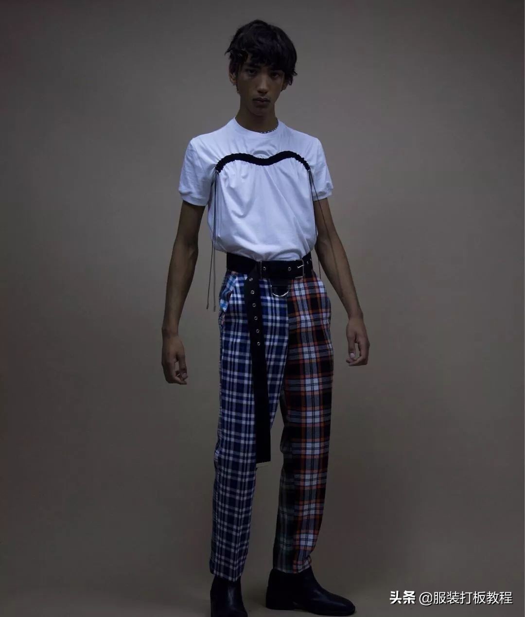 拼接设计潮流套装,拼接服装系列款式图大全