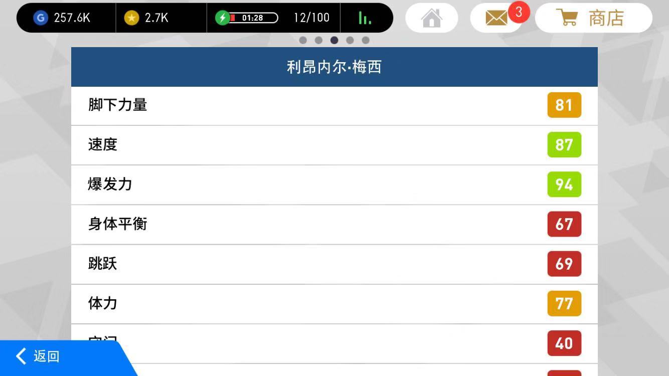 实况足球手游现役数据之王——梅西的操作感受：越来越顺手。