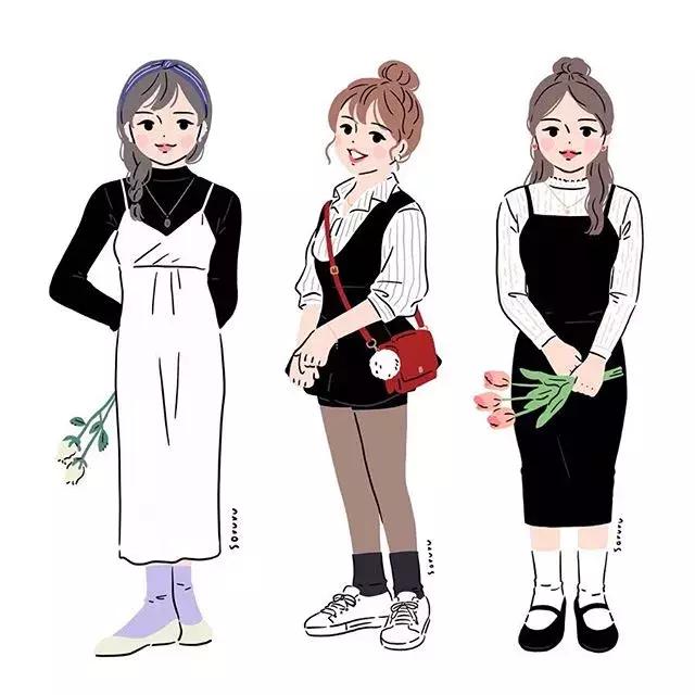 她笔下的可爱女孩，让你看懂穿衣打扮的正确要素~