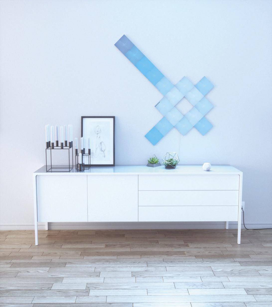 nanoleaf智能方块灯效果图,nanoleaf智能方块灯套装体验