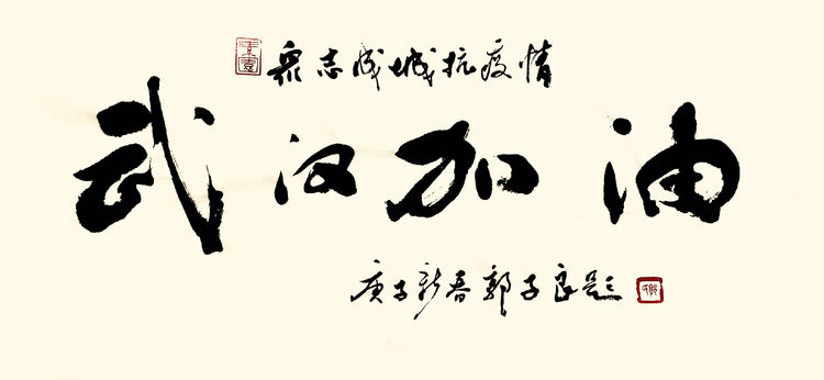 37位名家长江书法展,书法楷书武汉加油中国加油