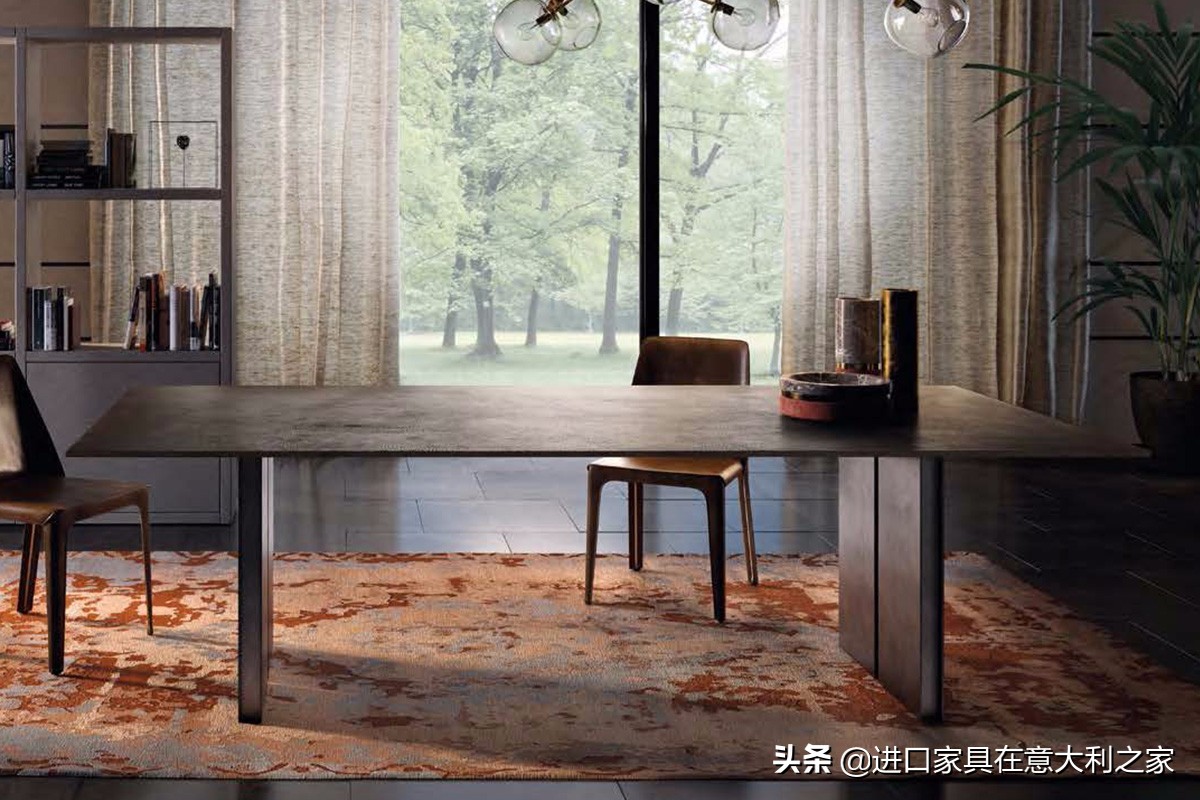 大理石餐桌一体轻奢设计,天然大理石奢石餐桌定制