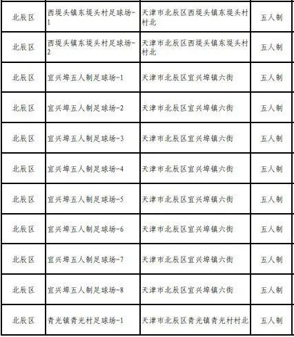 天津免费11人制足球场,北辰区免费体育馆