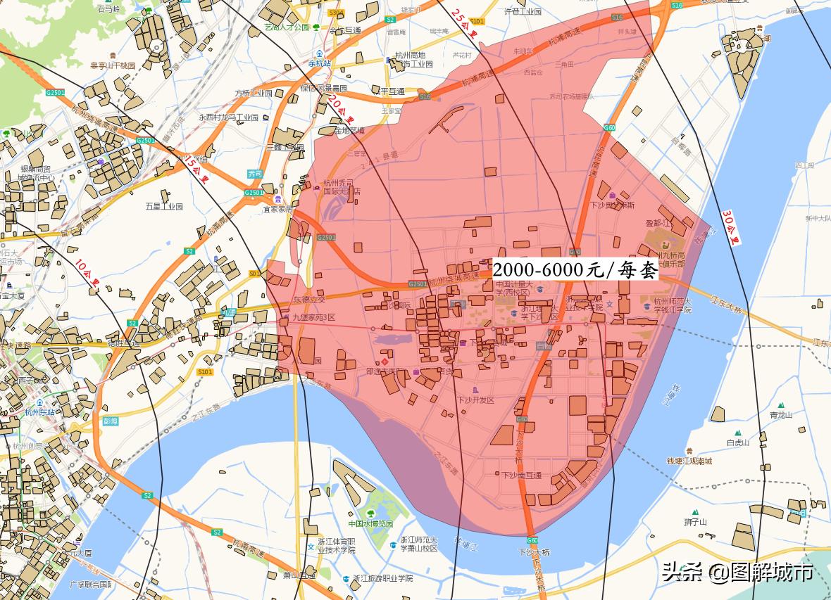 杭州下沙为什么那么繁华,下沙城市地图