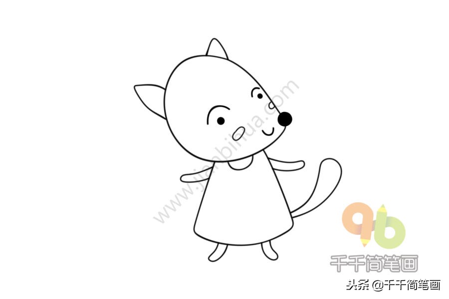 小汽车简笔画最简单,小动物汽车简单画法