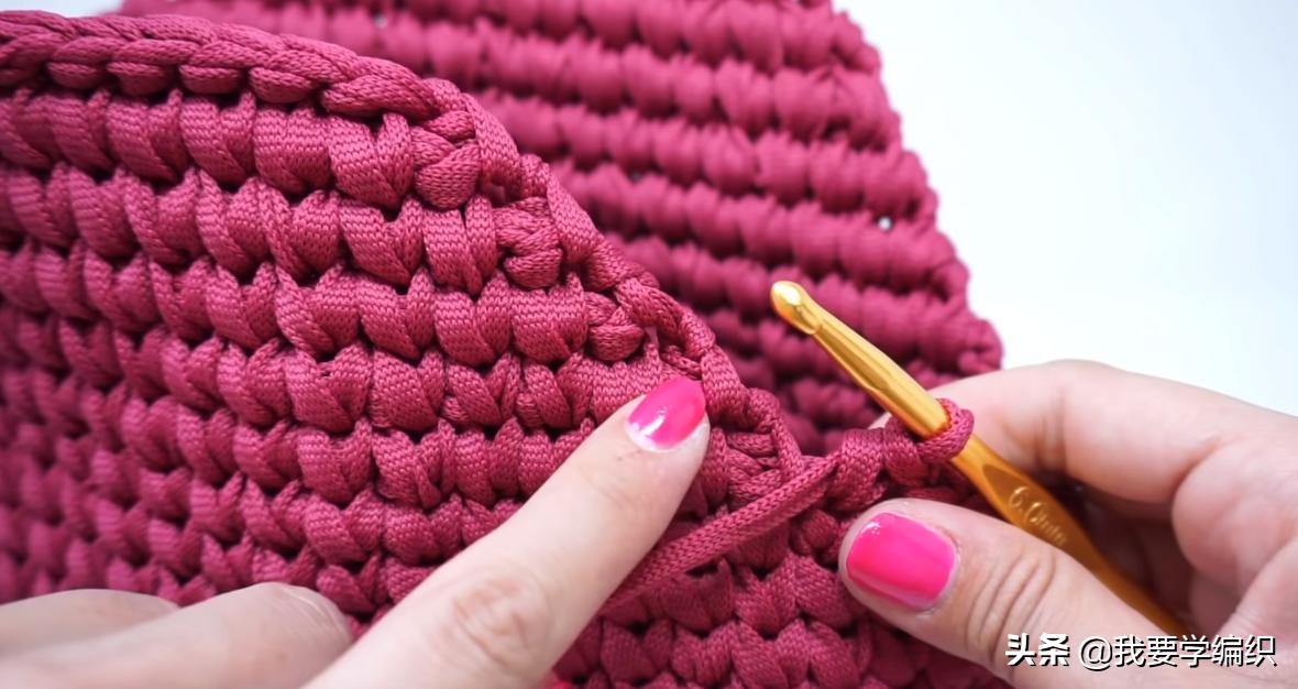 简单大方钩编单肩包图解,简单勾织小包包方法