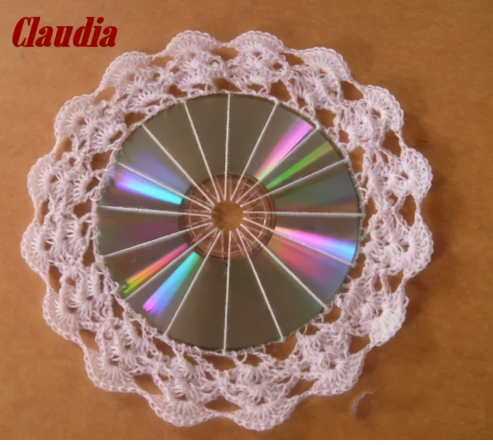 废旧光盘钩针收纳,可以钩什么物件好看又实用