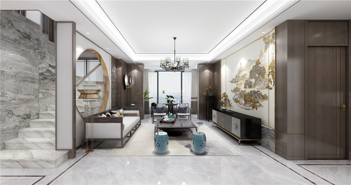 名雕新中式现代轻奢装修风格,名雕装修设计方案