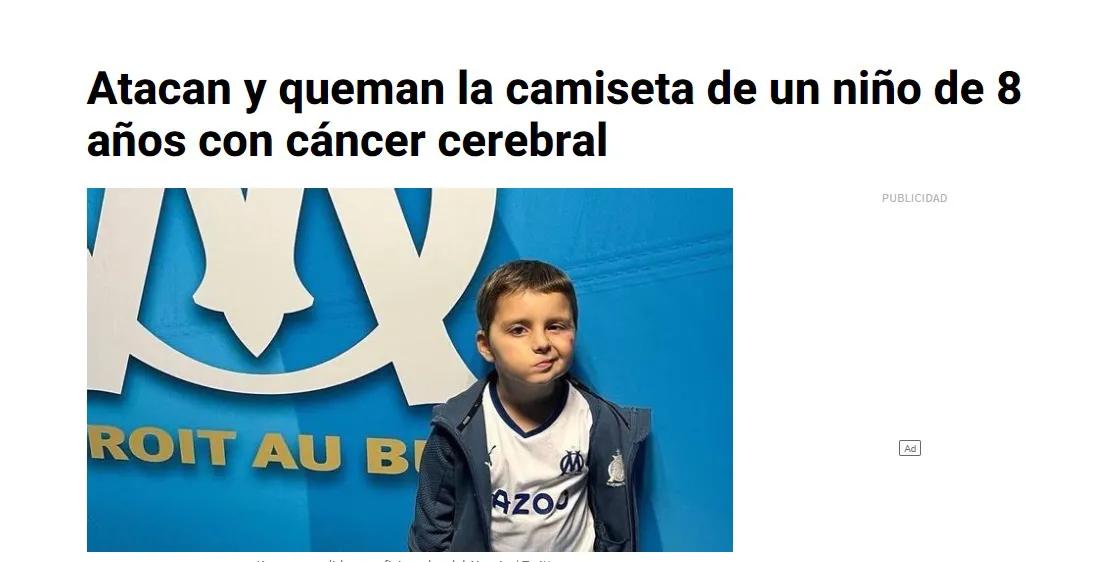 可恨,八岁患癌小球迷遭极端球迷攻击,还烧毁他的主队球衣