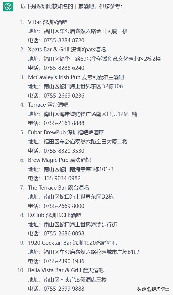 深圳top100酒吧,chatgpt评测最强球员