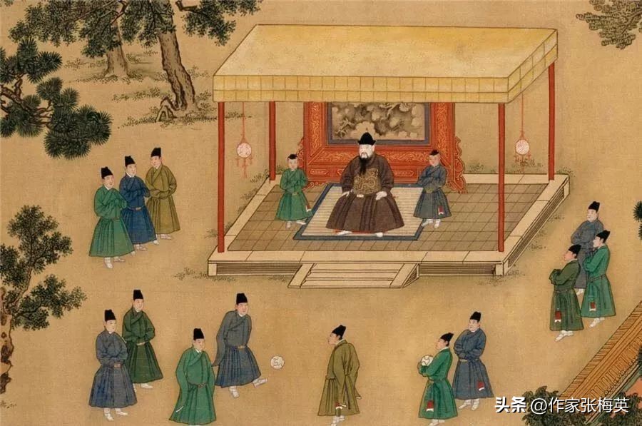 蹴鞠画法图文,古代蹴鞠的画