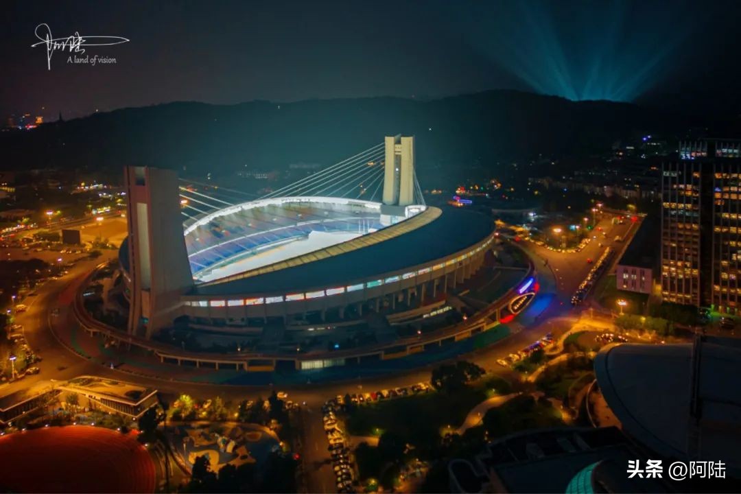 杭州黄龙体育中心航拍,杭州黄龙马拉松