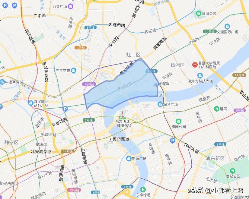 虹口北外滩实景,虹口区北外滩航拍