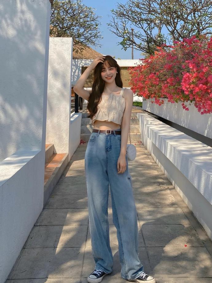 150小个子显高穿搭阔腿裤女,小个子如何选择阔腿裤显瘦显腿长