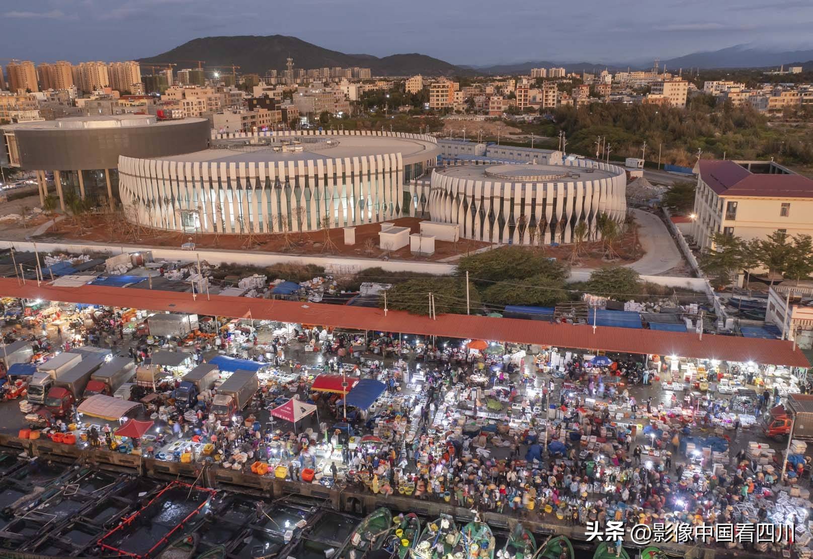 海南陵水新村疍家渔港,海南陵水水产市场