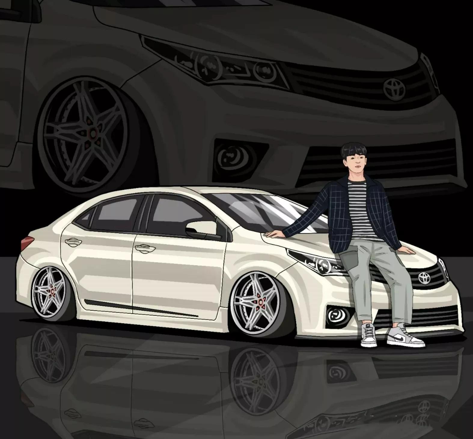 汽车头像手绘,手绘汽车微信头像