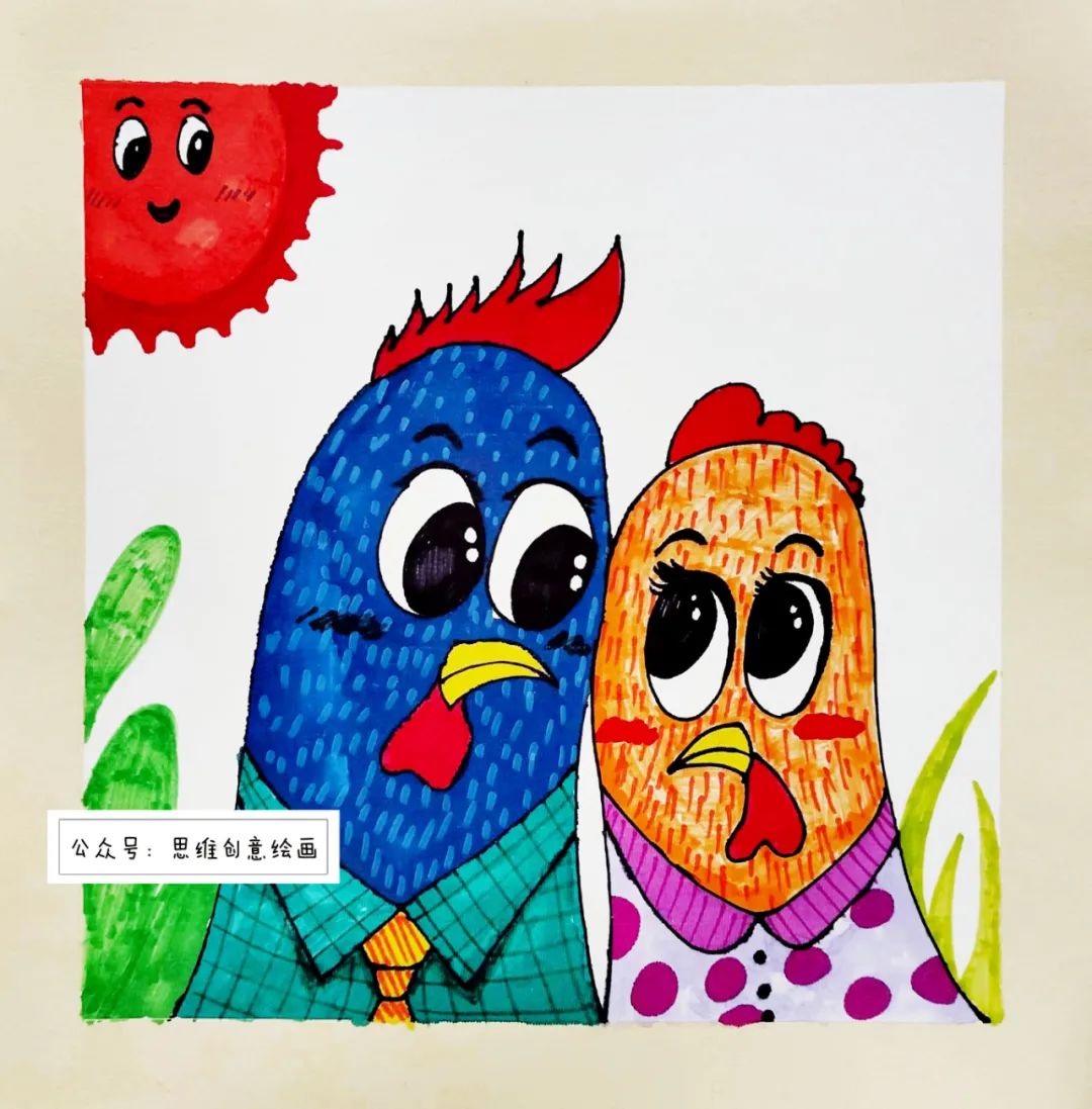 公鸡母鸡恩爱逛街,公鸡母鸡恩爱视频绿幕素材