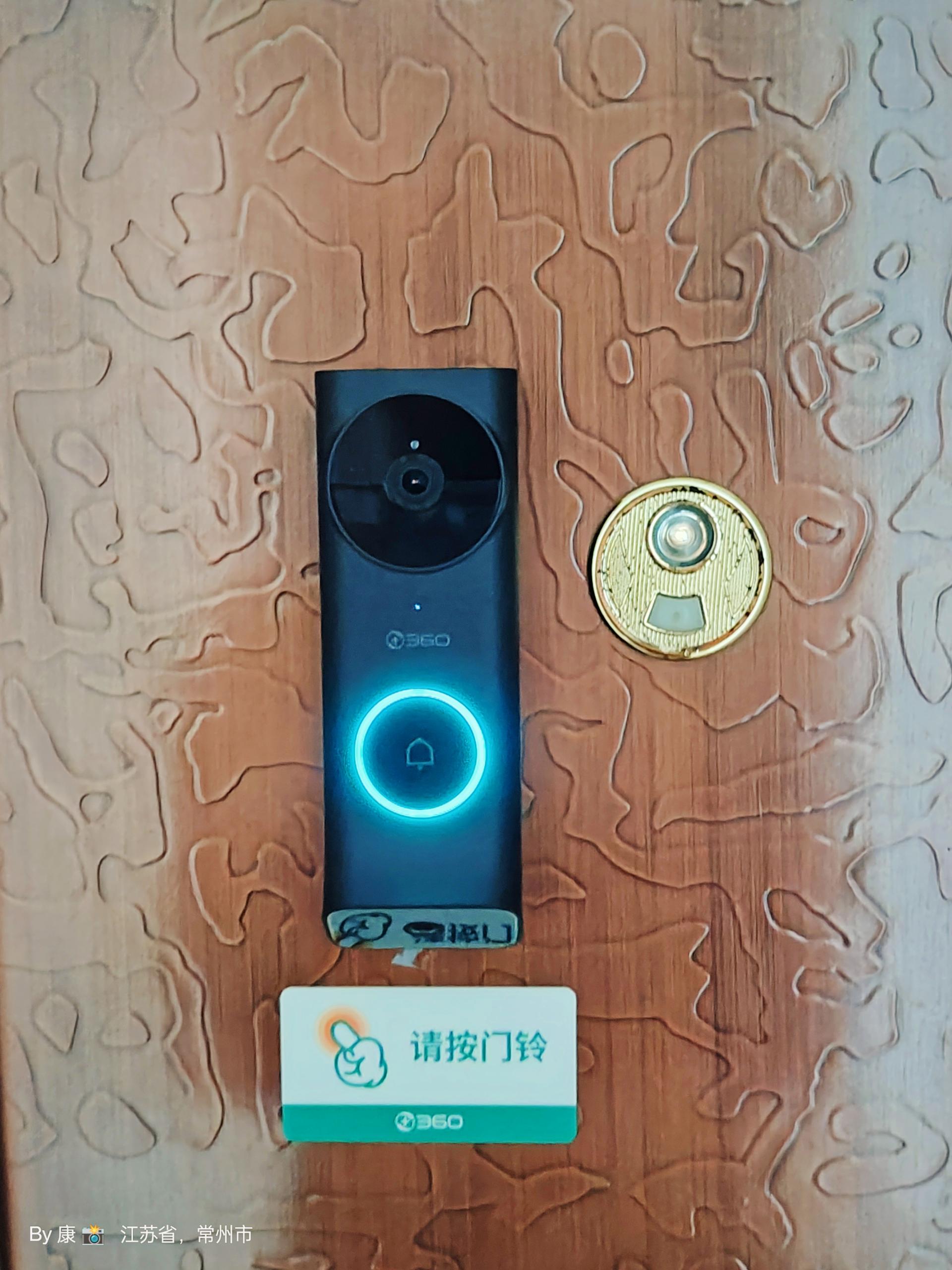 不插电可视门铃带显示屏无线,无需打孔家用门铃