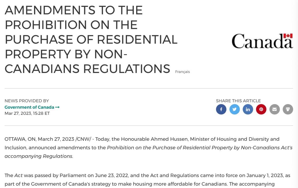 加拿大移民l3月27日起持工签的可以在加拿大购买房产和土地了