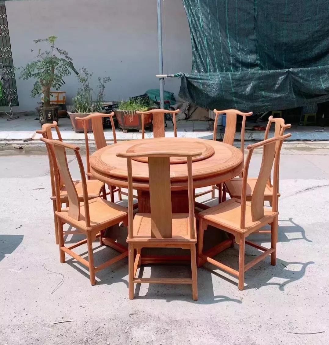 缅甸花梨木太师椅餐桌,中式缅甸花梨实木餐桌