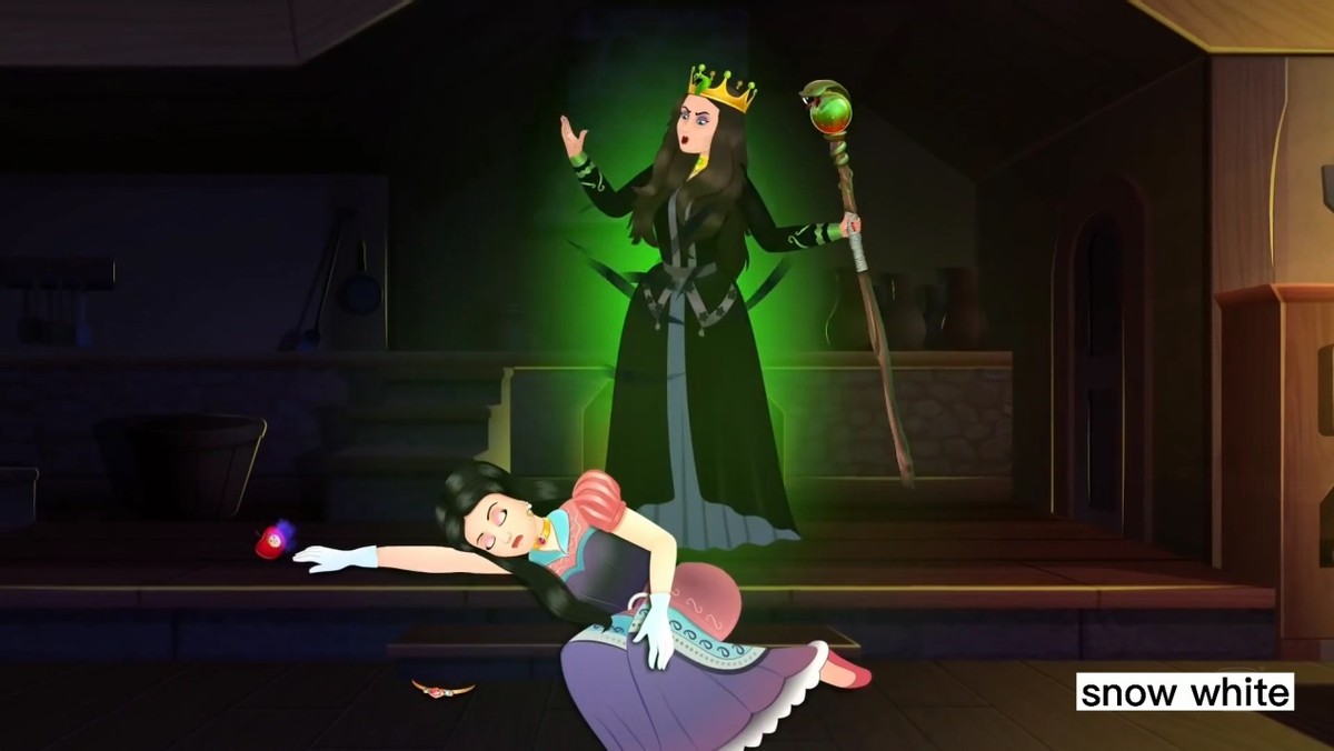 白雪公主中英绘本,格林童话故事绘本白雪公主