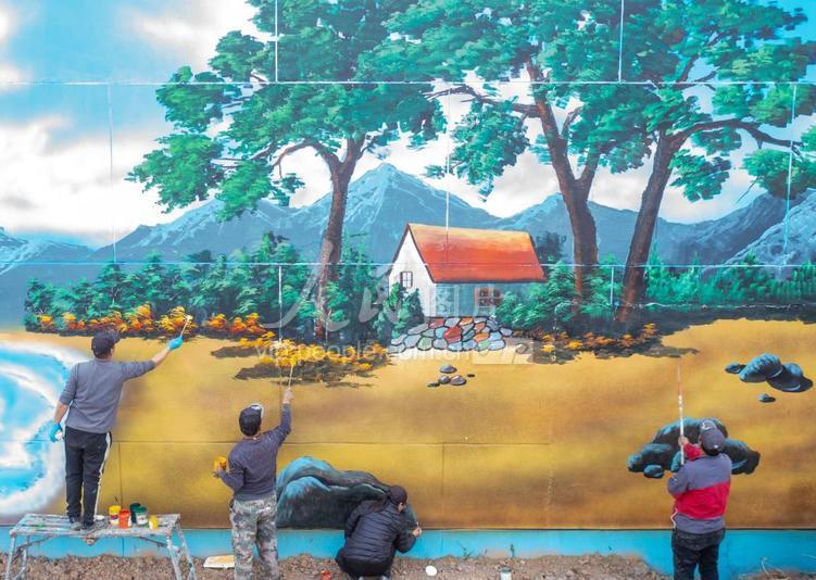 火锅店墙绘山水画多少一平,美食店墙绘多少钱一平