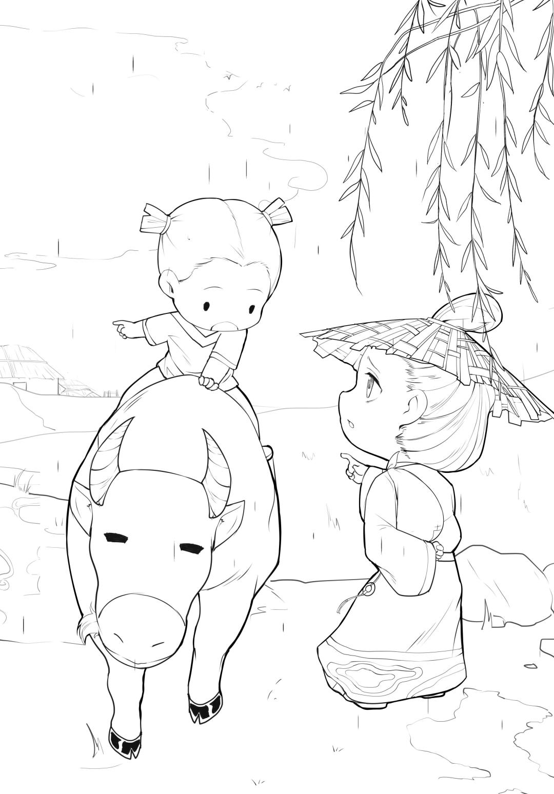 简笔诗词画,古诗画绘画最简单的