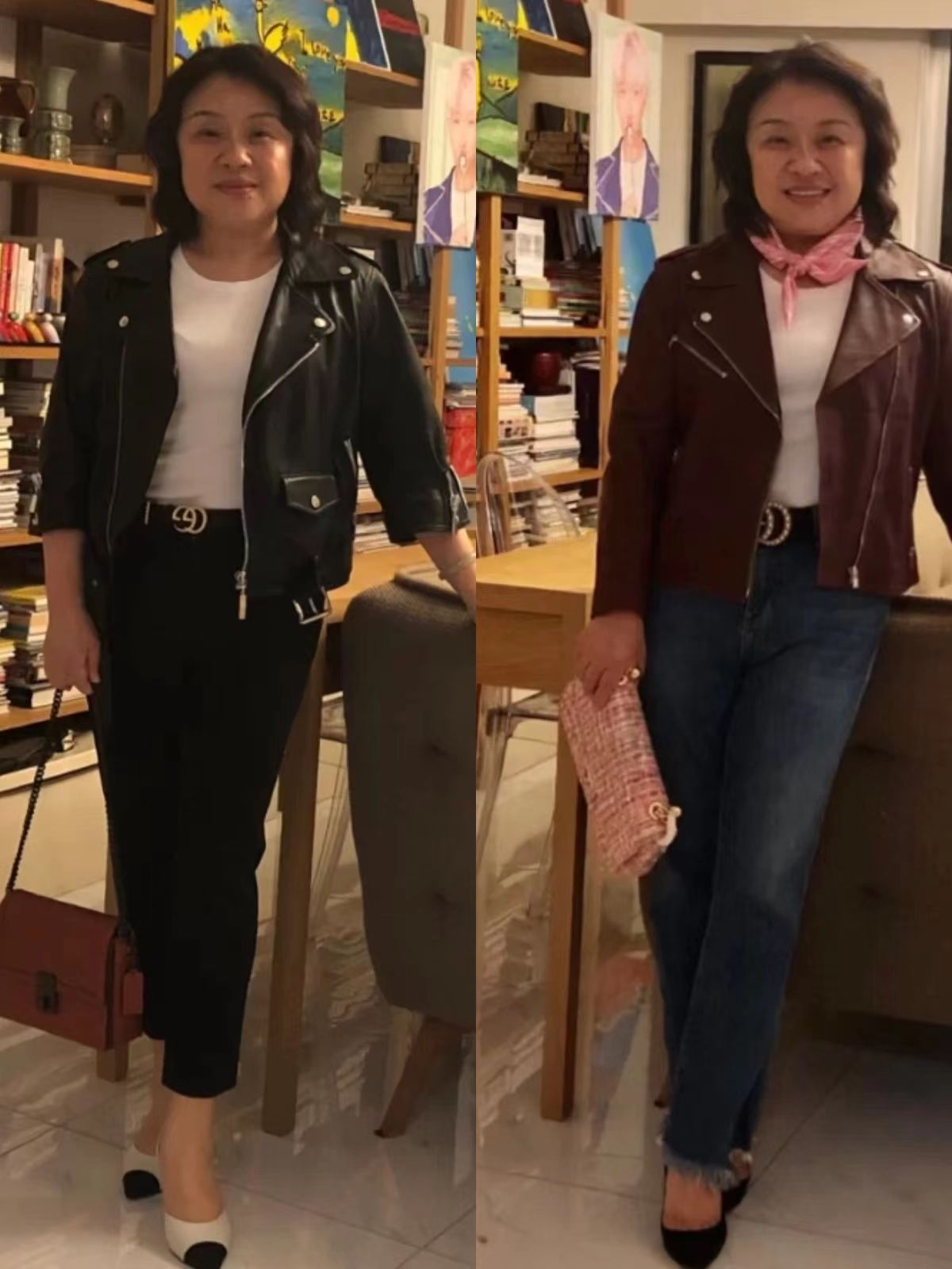 50+微胖妈妈穿裤禁忌：小脚裤配球鞋，学她这样穿身宽体胖也时髦