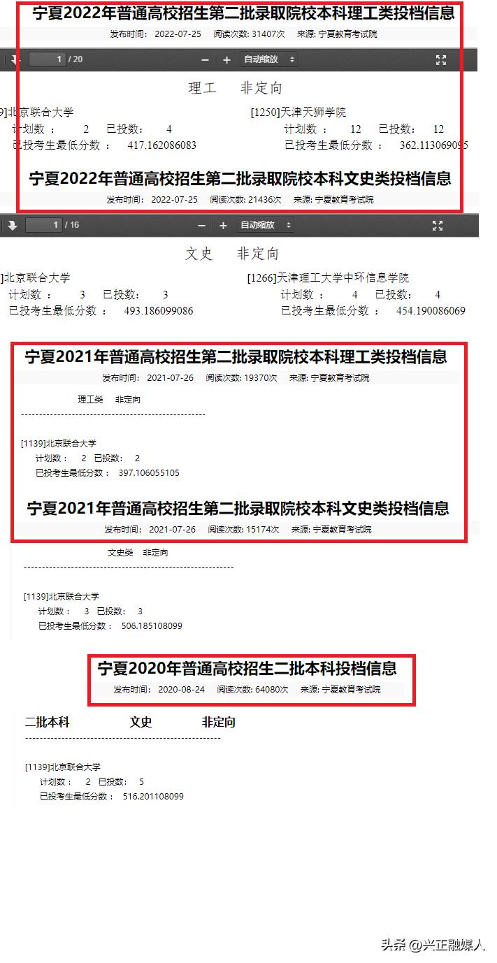 宁夏2021年理科二本投档线,2020年宁夏高考二本志愿录取查询