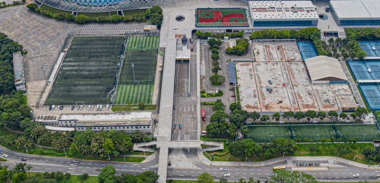 深圳湾体育中心拍照,高楼俯瞰深圳湾体育中心